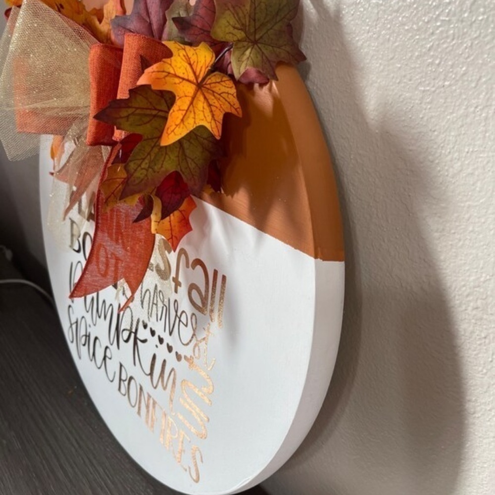 Handmade fall wood sign-door hanger - Picture 4 of 5